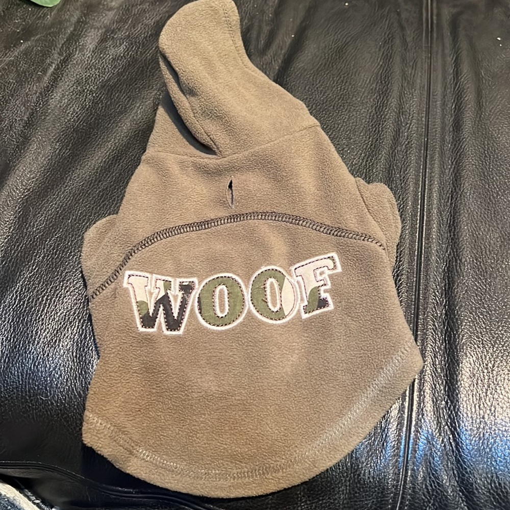 Puppy small toy dog pet hoodie coat outfit costume woof XS fleece